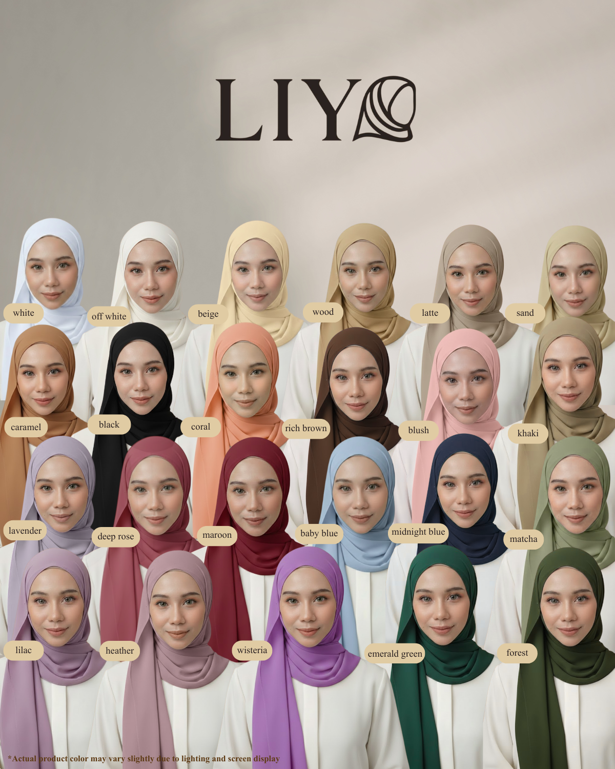 LIYA-MINIMALIST SHAWL PREMIUM KOREAN CHIFFON PLAIN LIGHTWEIGHT FLOWY ELEGANT FASHION SUITABLE FOR ALL OCASSION